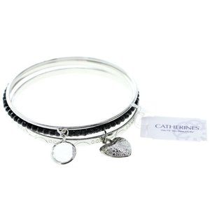 Catherine's plus sized silver bangles with charms